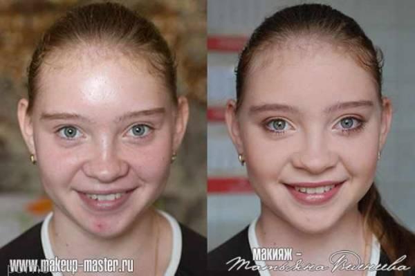 До и после макияжа (42 фотографии)